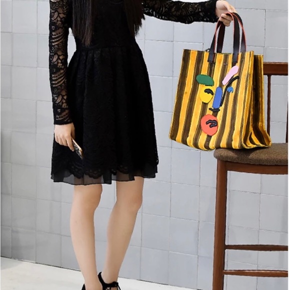 Art Canvas Striped Tote - Picture 3 of 11